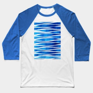 Blue Brushstrokes Baseball T-Shirt